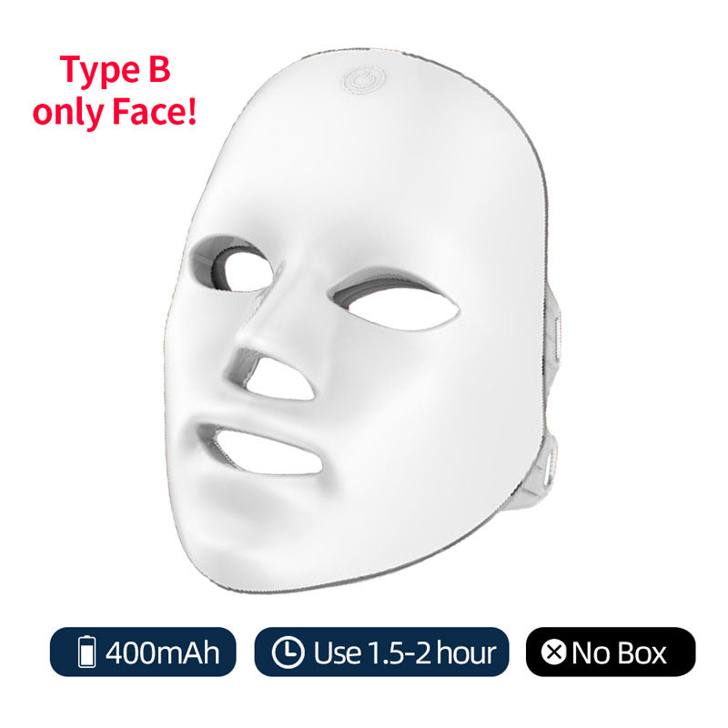 Wireless 7-Color LED Light Therapy Mask for Face & Neck