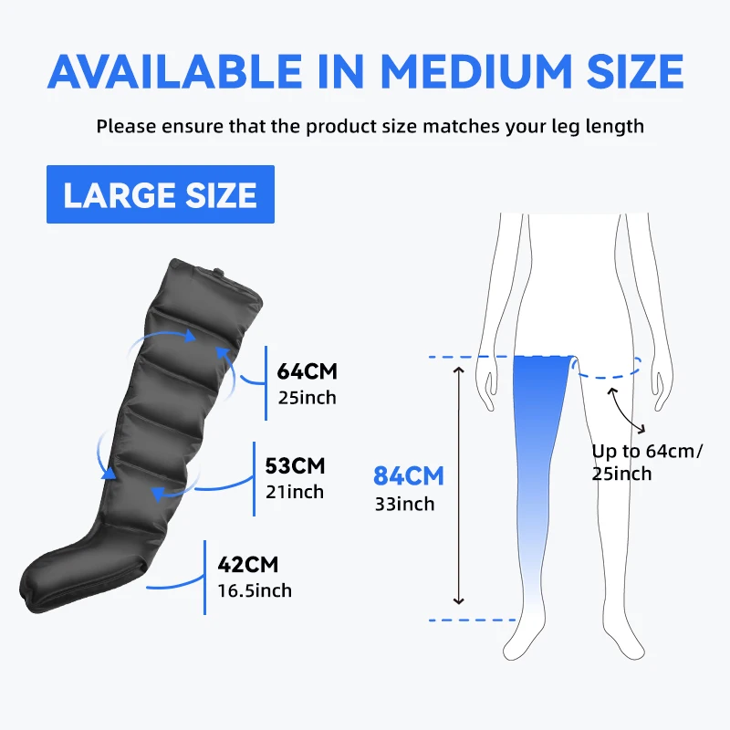 Air Compression Leg Massager for Foot, Calf & Thigh